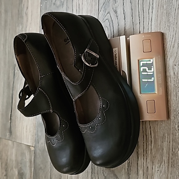 Earth Mary Jane low-wedge heels black leather size 41 comfy (i4) - Picture 6 of 8